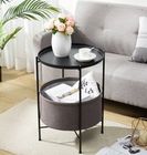Double Storey Round 23.6" Height Metal Frame Coffee Table